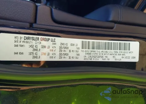 2015 Jeep Grand Cherokee Altitude z USA, uszkodzony, nr VIN 1C4RJFAG2FC697505